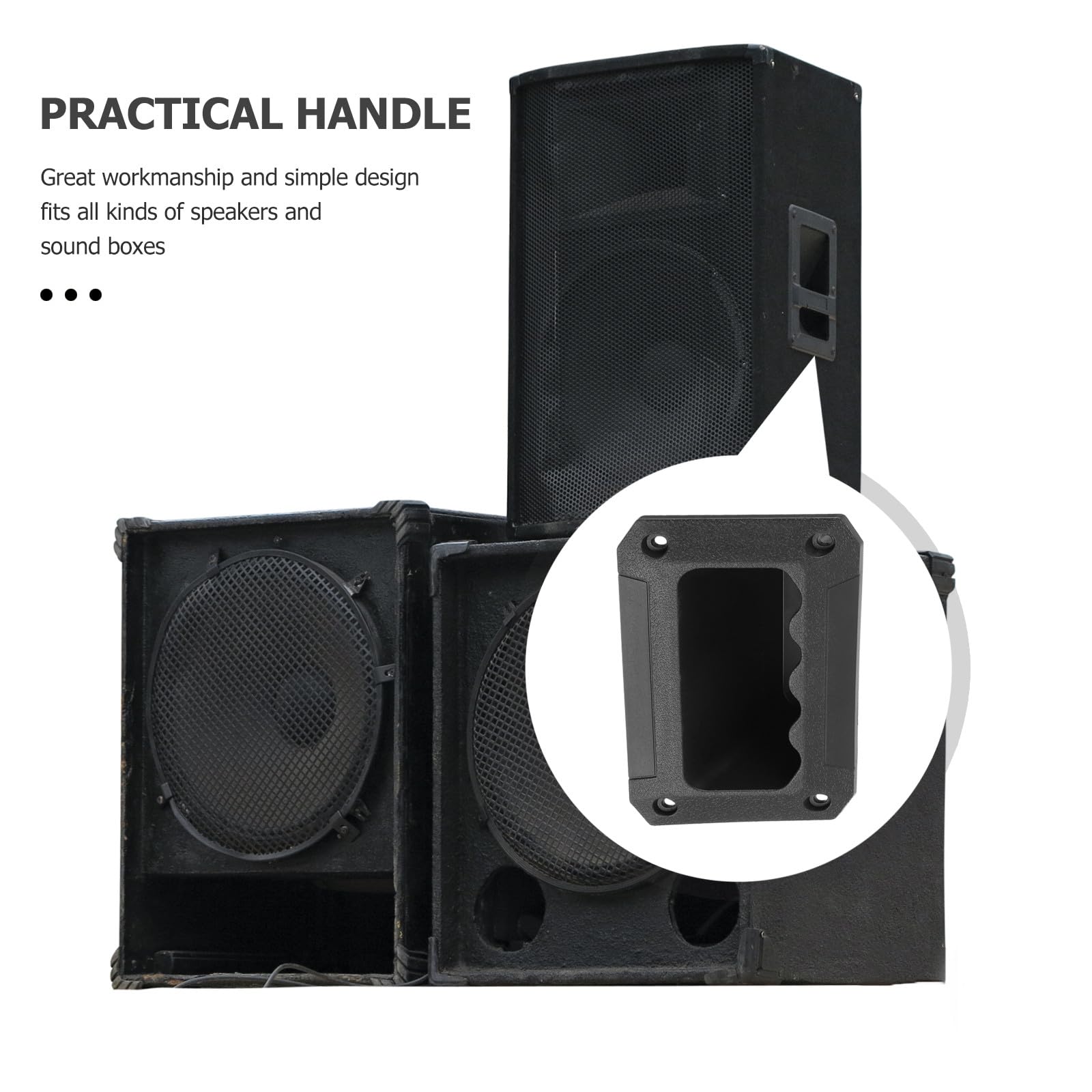 Asas para Altavoz de Plástico Duradero, Juego de 8 Piezas Negras 128x89 Mm, Mango Resistente para Gabinete de Audio, Accesorio de Transporte para Amplificadores y Altavoces