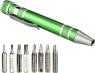 SWATOM 8 in 1 Mini Screwdriver Set Small Screwdrivers Pen Magnetic Repair Tools EDC Compact Gadgets Computer Eyeglasses Home Improvement (Green)