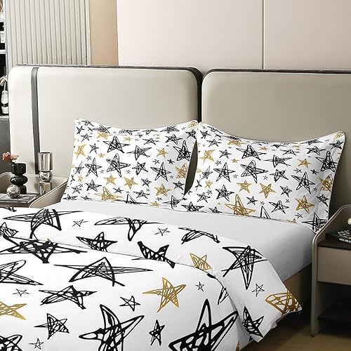 Miniatura 4 de Erosebridal Funda de edredón 100 % algodón para niños, tamaño matrimonial, estilo graffiti dibujado a mano para niños y niñas, ropa de cama