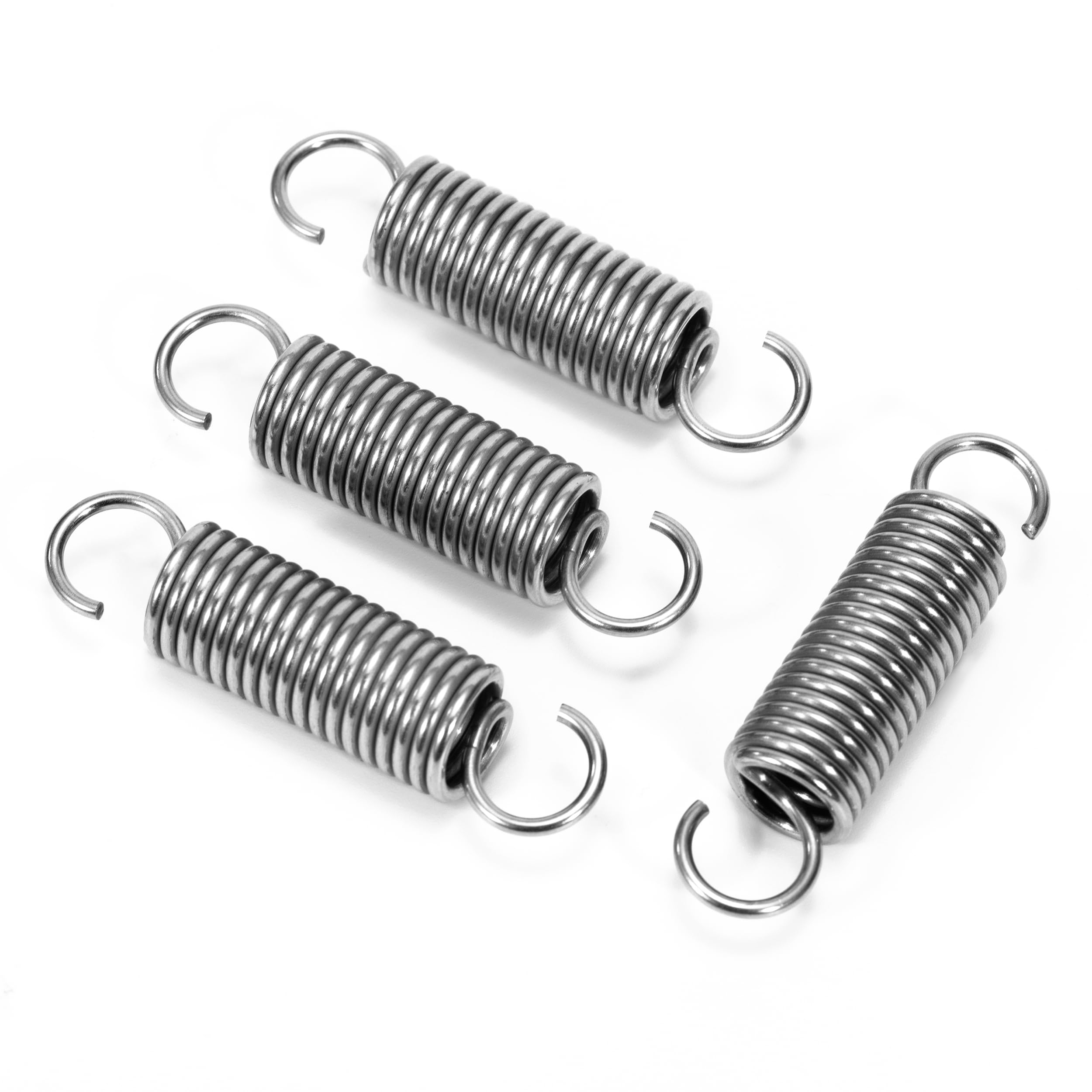 Sprężyny naciągowe z hakiem stal szlachetna sprężyna naciągowa 50 mm średnica zewnętrzna 12 mm średnica drutu 1,6 mm maksymalna siła ciągnąca 6,4 kg 1,6 x 12 x 50 mm 4 sztuki
