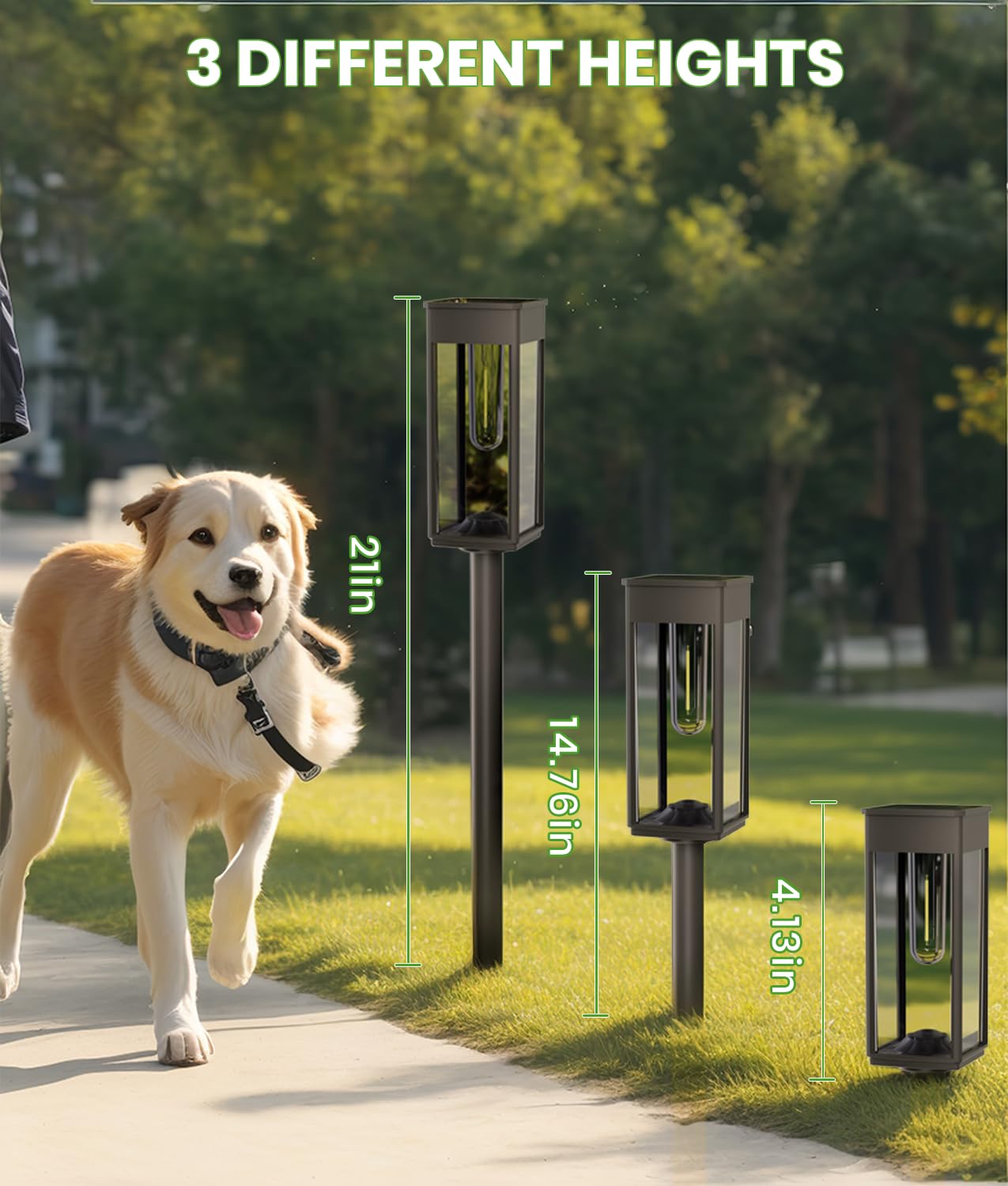 BITPOTT Luci solari per vialetti esterni, luci solari luminose per esterni, impermeabili, IP65, confezione da 2 luci da giardino con accensione e spegnimento automatici, luci paesaggistiche per