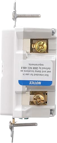 Miniatura 3 de Eaton TRSGF20W Cableado GFCI Auto-Prueba 20A -125V Receptáculo dúplex resistente a manipulaciones con placa de pared de tamaño estándar, color blanco