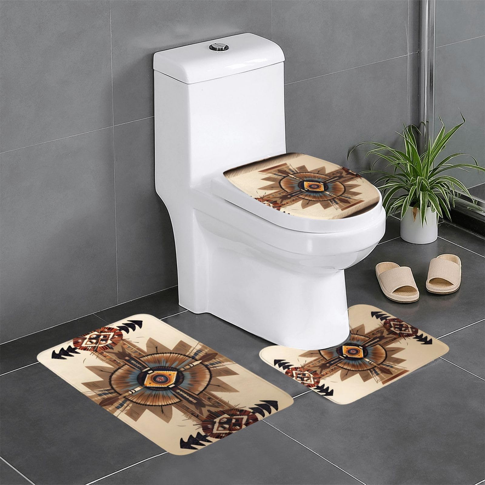 Tapis de bain absorbant WHJSSF et facile à nettoyer avec peinture amérindienne