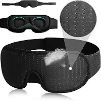 Máscara De Dormir 3D Acolchoada Tapa Olhos Bloqueia 100% A Luz Com Alça Ajustável Para Insônia Enxaqueca Viagem - ECOMLAR® (PRETO)
