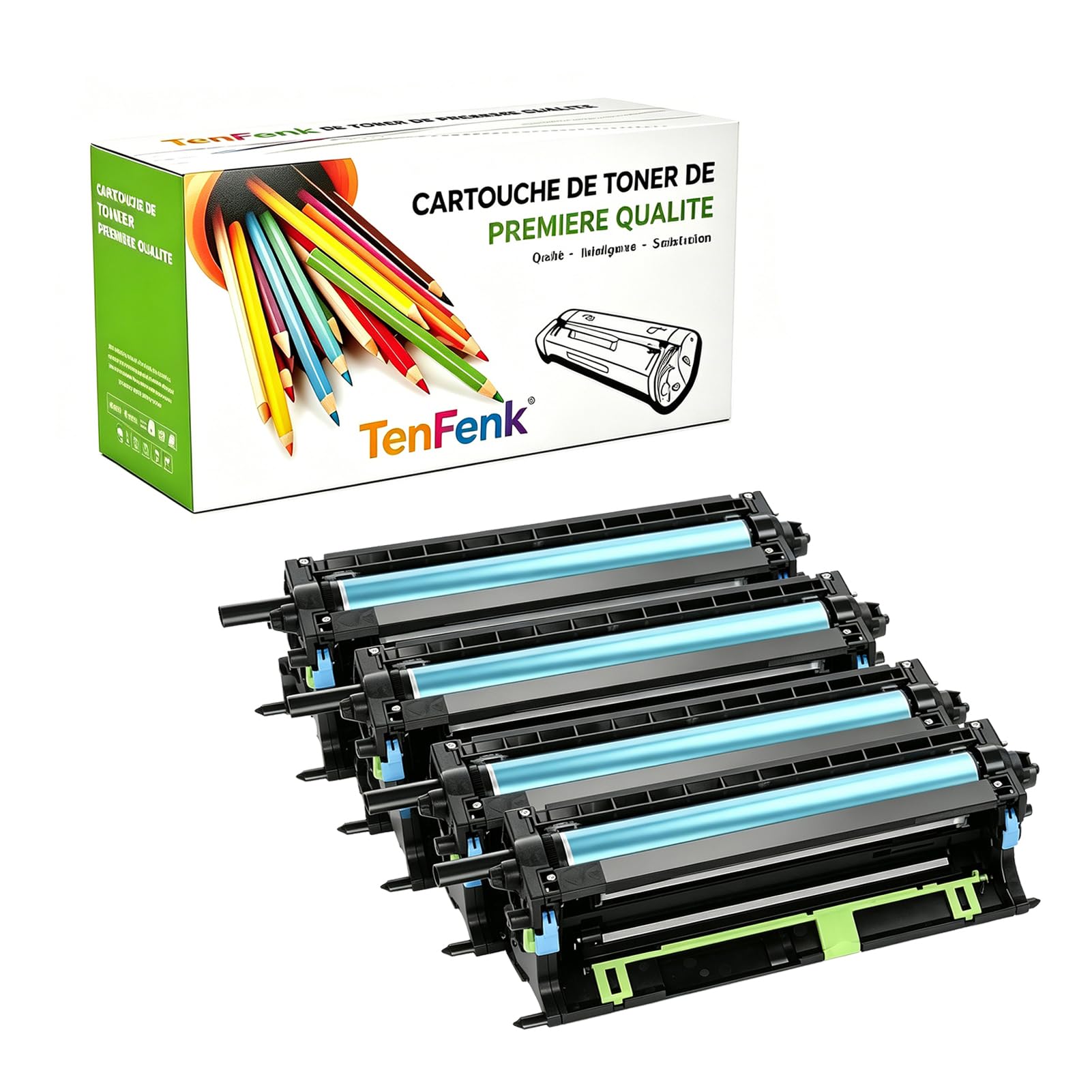 Compatibile Sostituzione Unità Del Tamburo Per Lexmark XC6152 72K0P00 72K0Q00 Da Utilizzare Con Lexmark XC6152 XC6153 XC8155 XC8160 XC8163 Stampante,4-Pack,4p