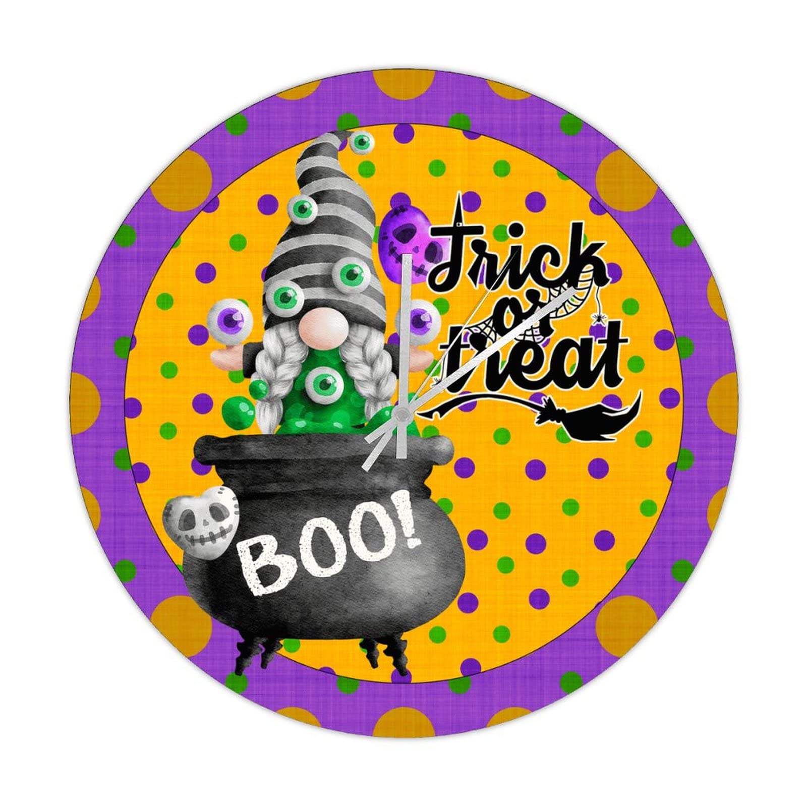 Horloge Trick or Treat en bois d'Halloween, idee cadeau originale pour la maison