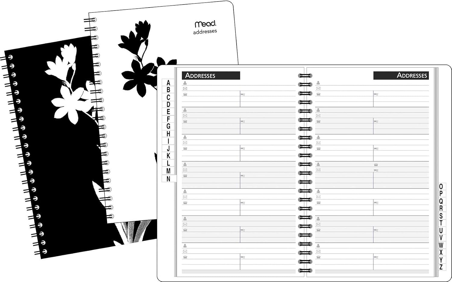 Mead Products TL420210 Floral Silhouette Address Book