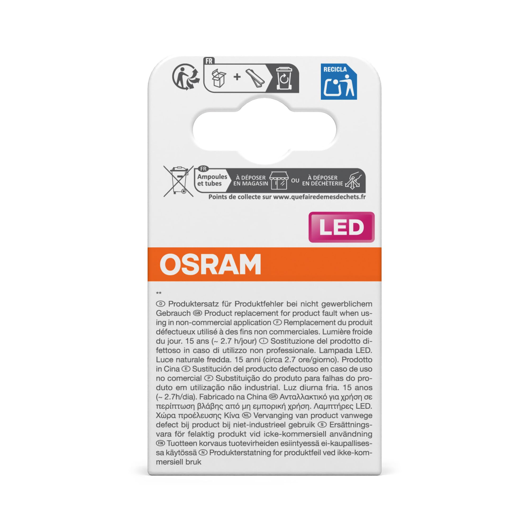 OSRAM Riflettore LED Spot Star PAR16 80°/120 5,6W trasparente GU10 | LED Star PAR16 80 120°, LED Lamps, Chiaro, 15000 h, confezione da 1