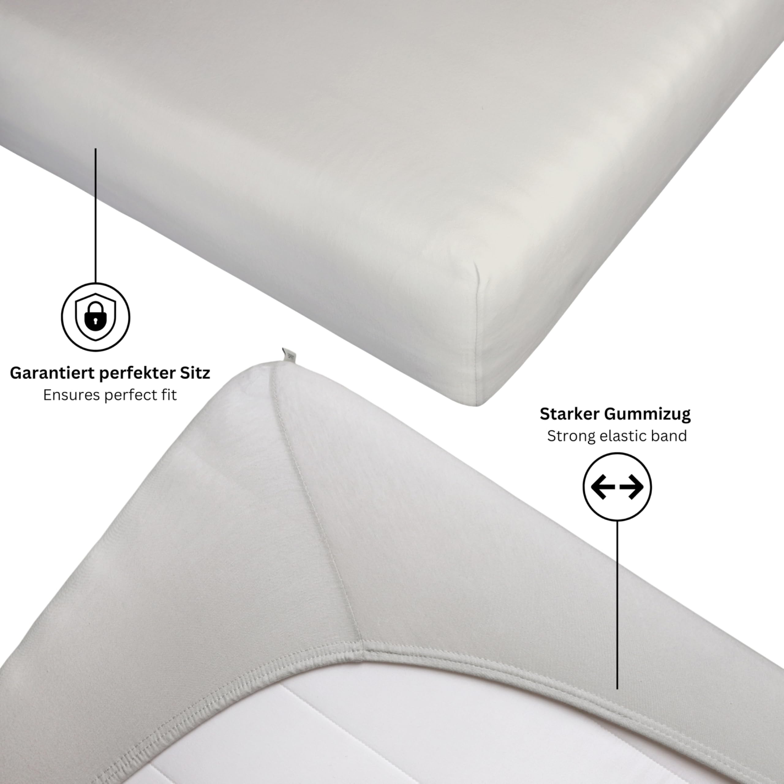 Esprit prześcieradło z gumką 90x200 cm, bawełniane jersey, do prześcieradeł 120x200 cm, szare - prześcieradło 100x200 na łóżko kontynentalne i dla dzieci w jakości hotelowej, na materac o wysokości do