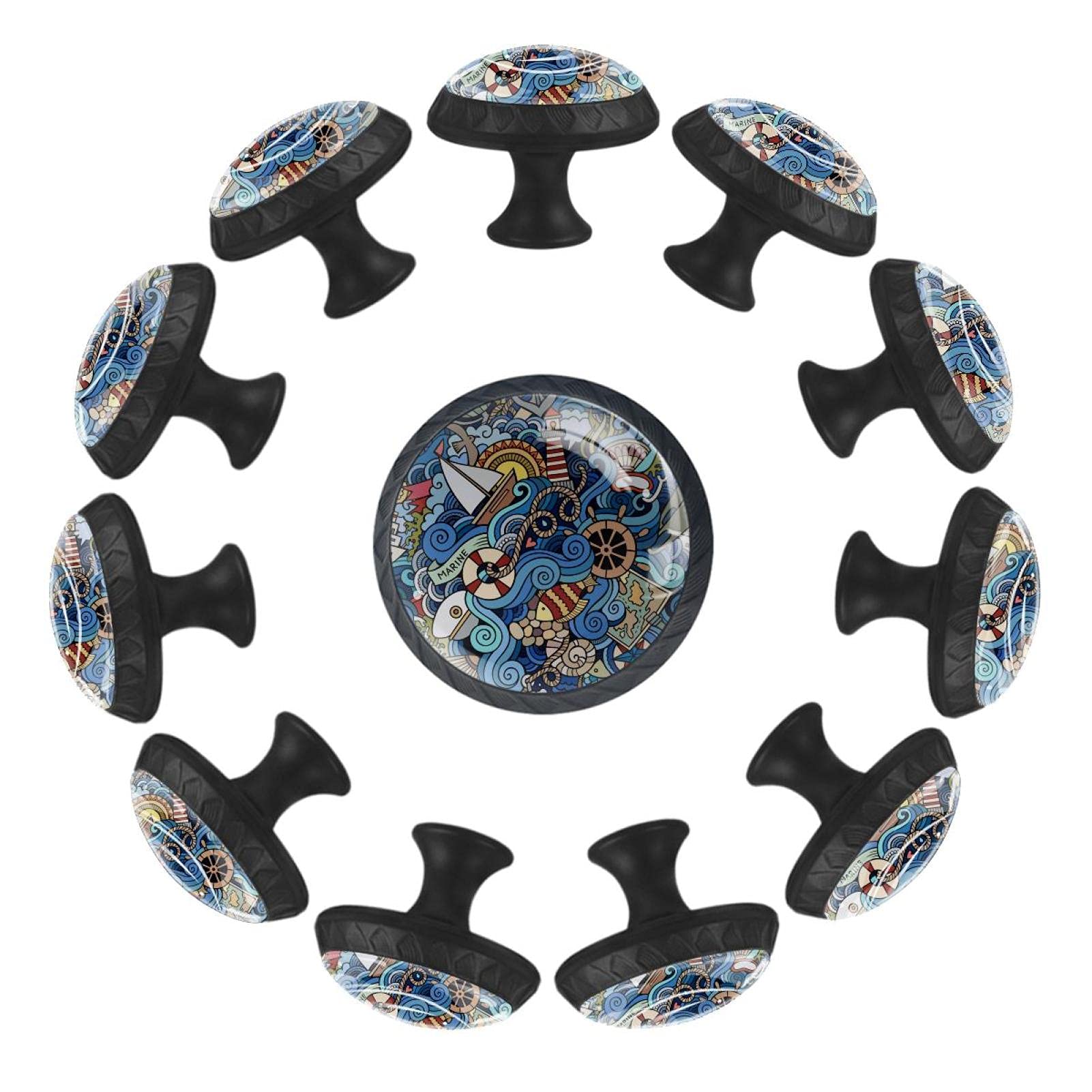 Boutons de tiroir marins style roue 35mm pour commode enfant et salle de jeux