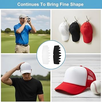 10 Pcs Hat Shaper Insert Hat Sweat Liner Reusable Baseball Cap Shape Liners for Men Women Washable Ball Cap Cardboard Insert Hats Reshaper Sweat Protection Baseball Caps Sweat Liner