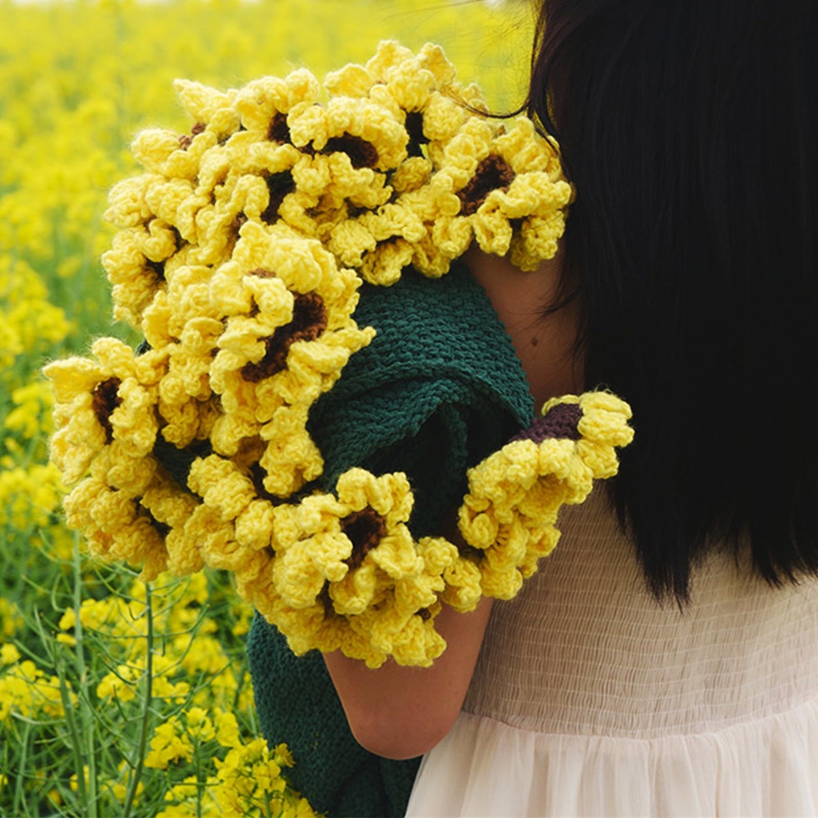 Amazon｜フラワーブーケブランケット、150cmハンドメイドの柔らかく