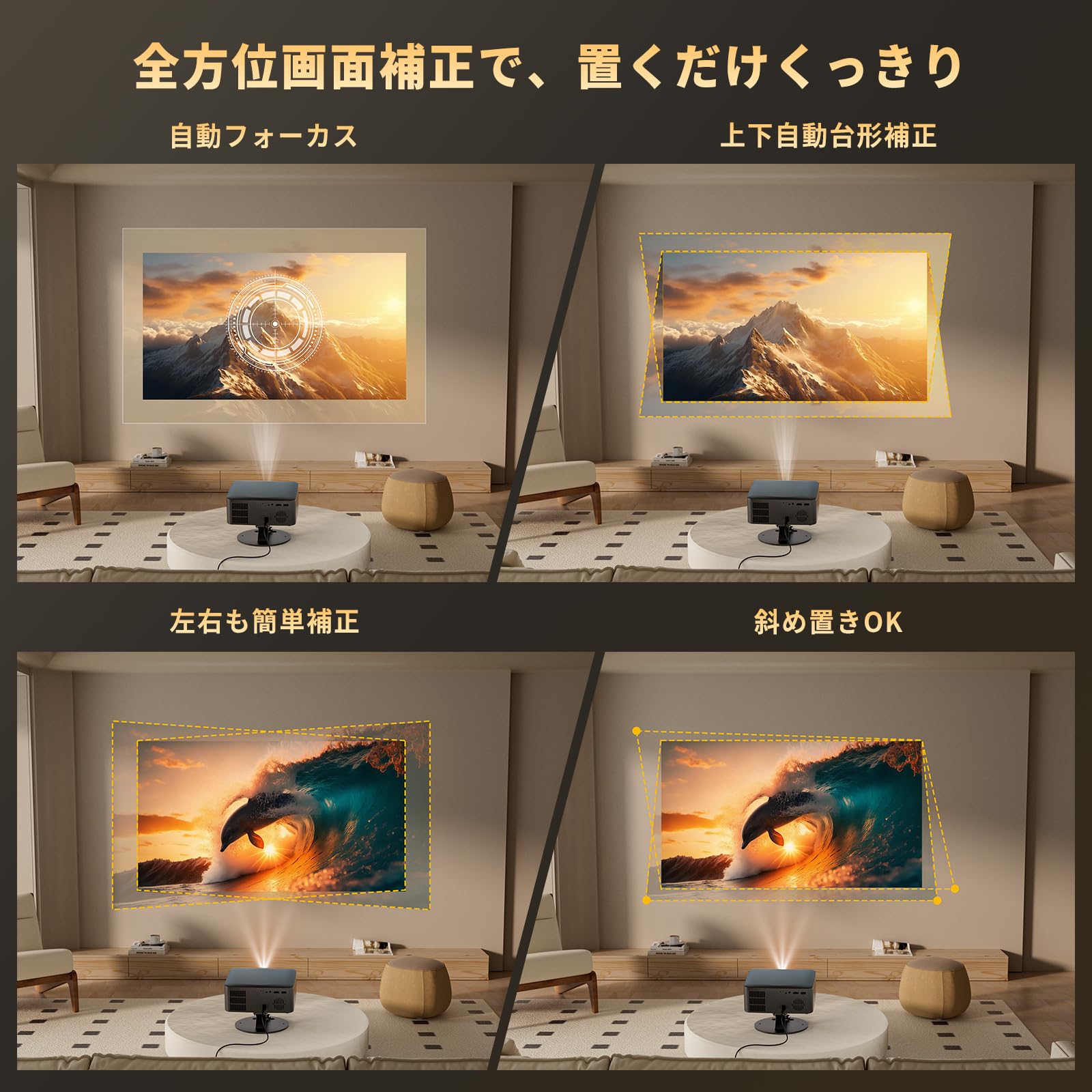 Amazon.co.jp: 【2026小型Google TV】Jimveo プロジェクター 家庭用