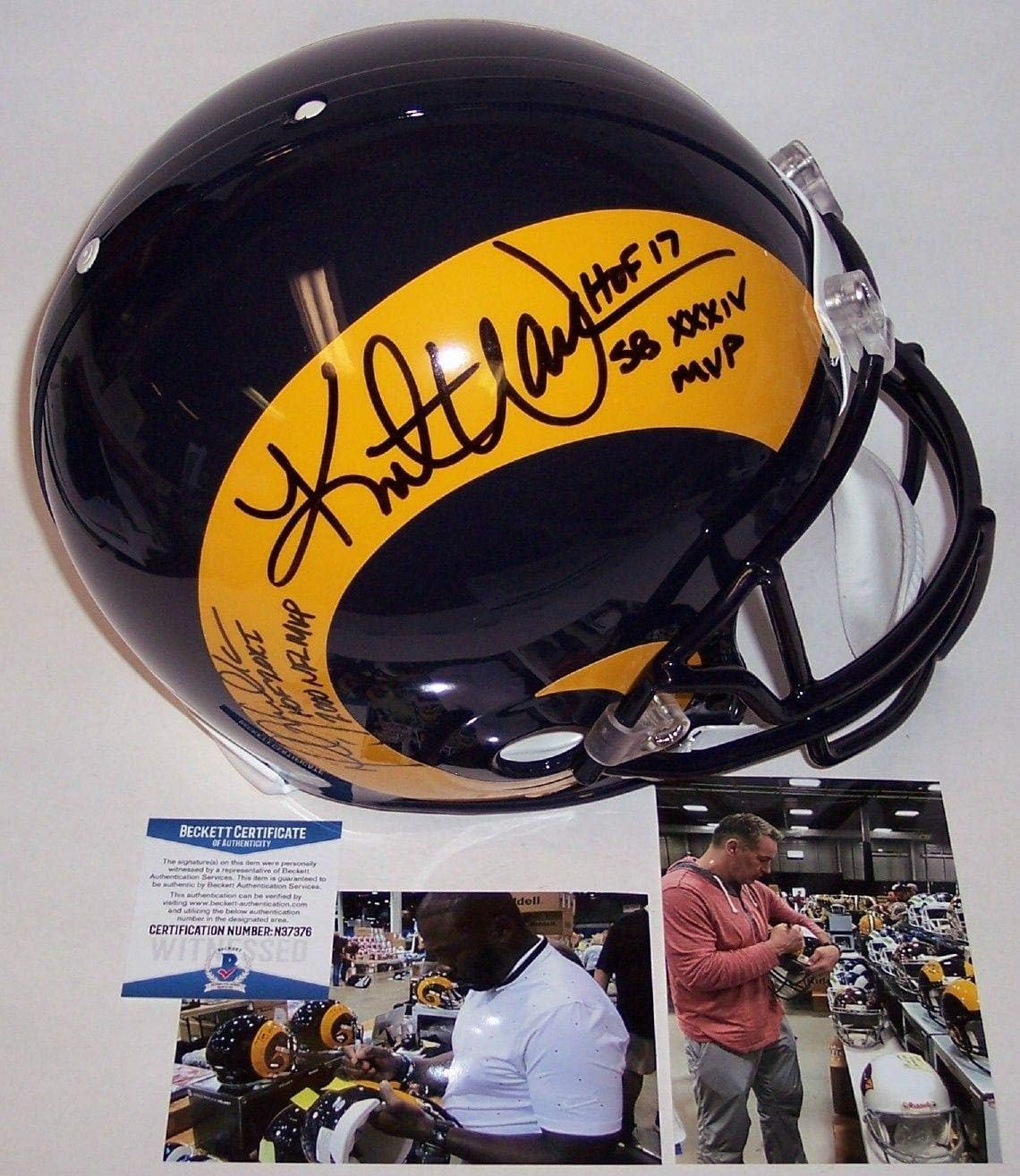 Kurt Warner & Marshall Faulk Autographed Hand Signed Rams