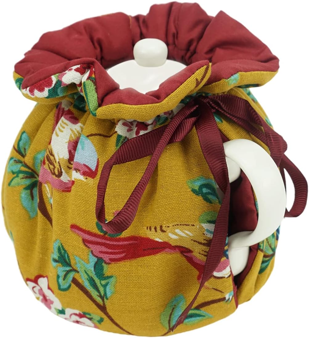 KKEKOS Vintage Floral Tea Cozy with Cup Mat