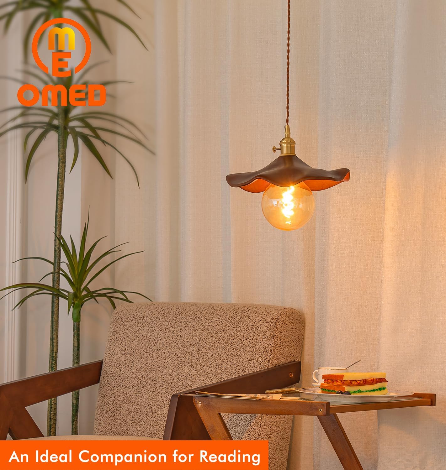 OMED G125/G40 Large Light Edison LED Vintage Bulb E26,Oversized Globe Dimmable Amber Glass Light Bulbs 2200K Warm White,Big Antique Round Lightbulb 6W Perfect for Pendant Lights, Floor Lamps 1 Pack
