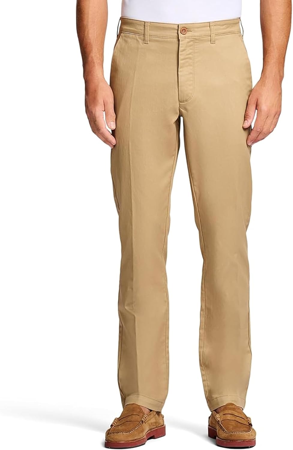 IZOD Men's Performance Stretch Straight Fit Flat Front Chino Pant