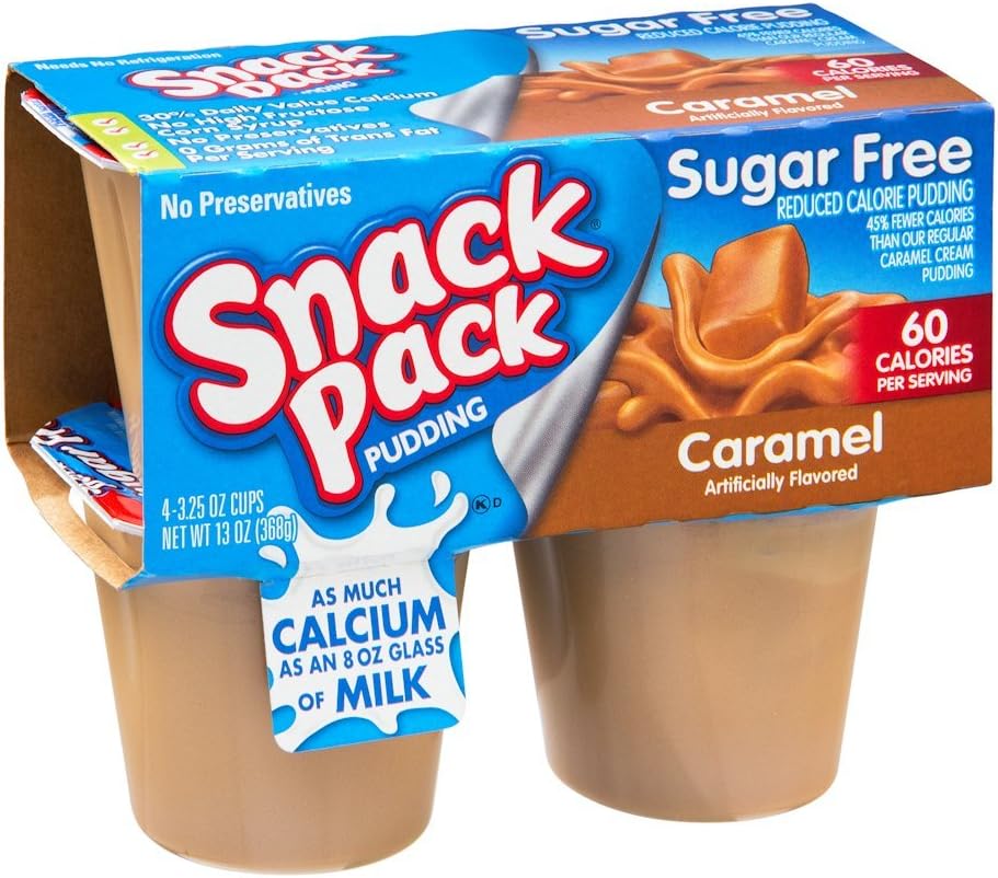 Snack Pack Sugar Free Caramel Pudding Cups - 4 Cups