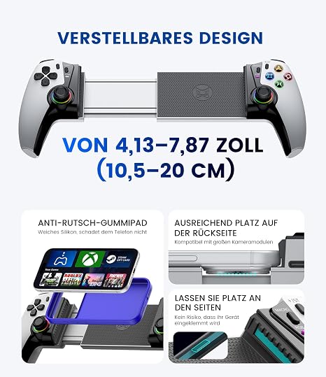 HASACOOL Handy-Controller Bluetooth für Smartphone & Switch
