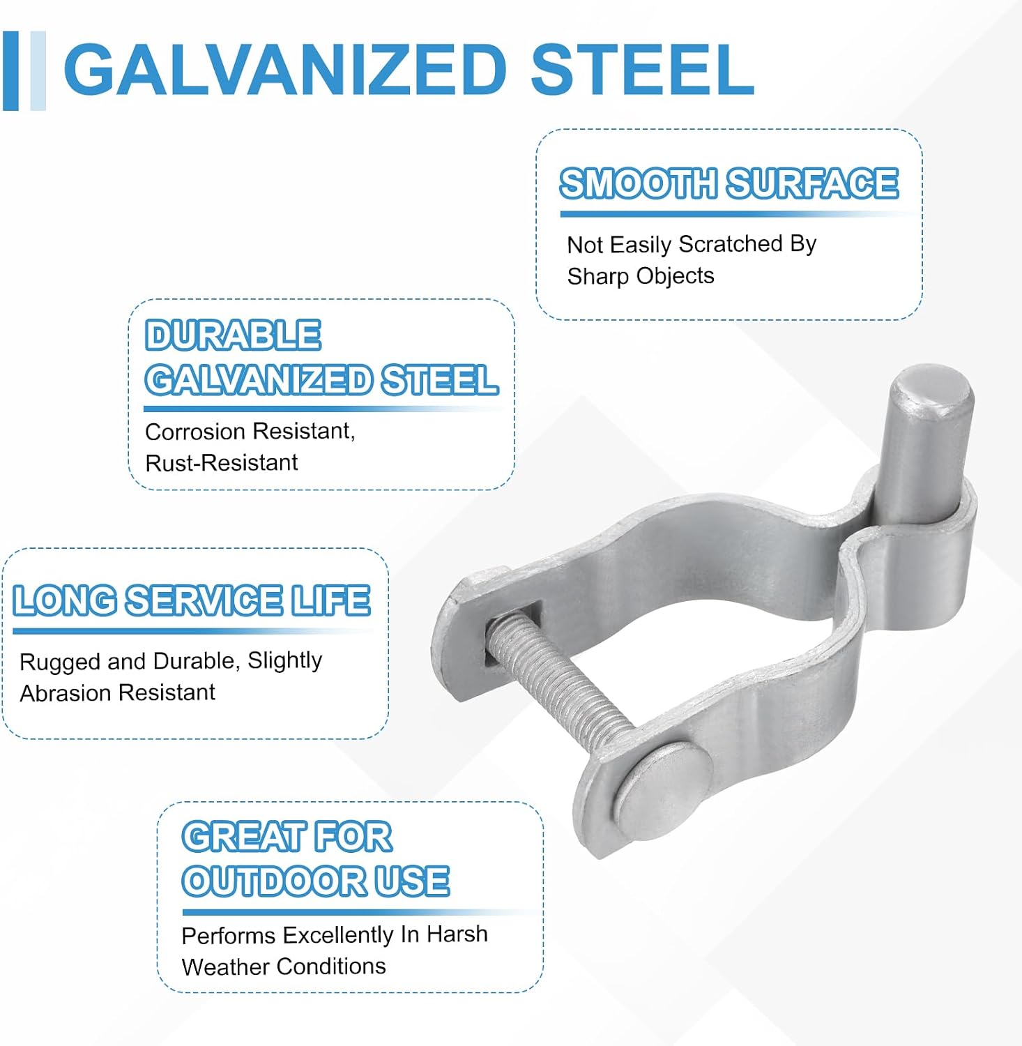 uxcell Chain Link Fence Gate Post Hinge, Galvanized Steel Chain Link Fence Gate Male Hinge for 1-9/16 in OD Post Gate Hinges with Bolts and Nuts for Backyard, Farm Garden Door, 1pcs