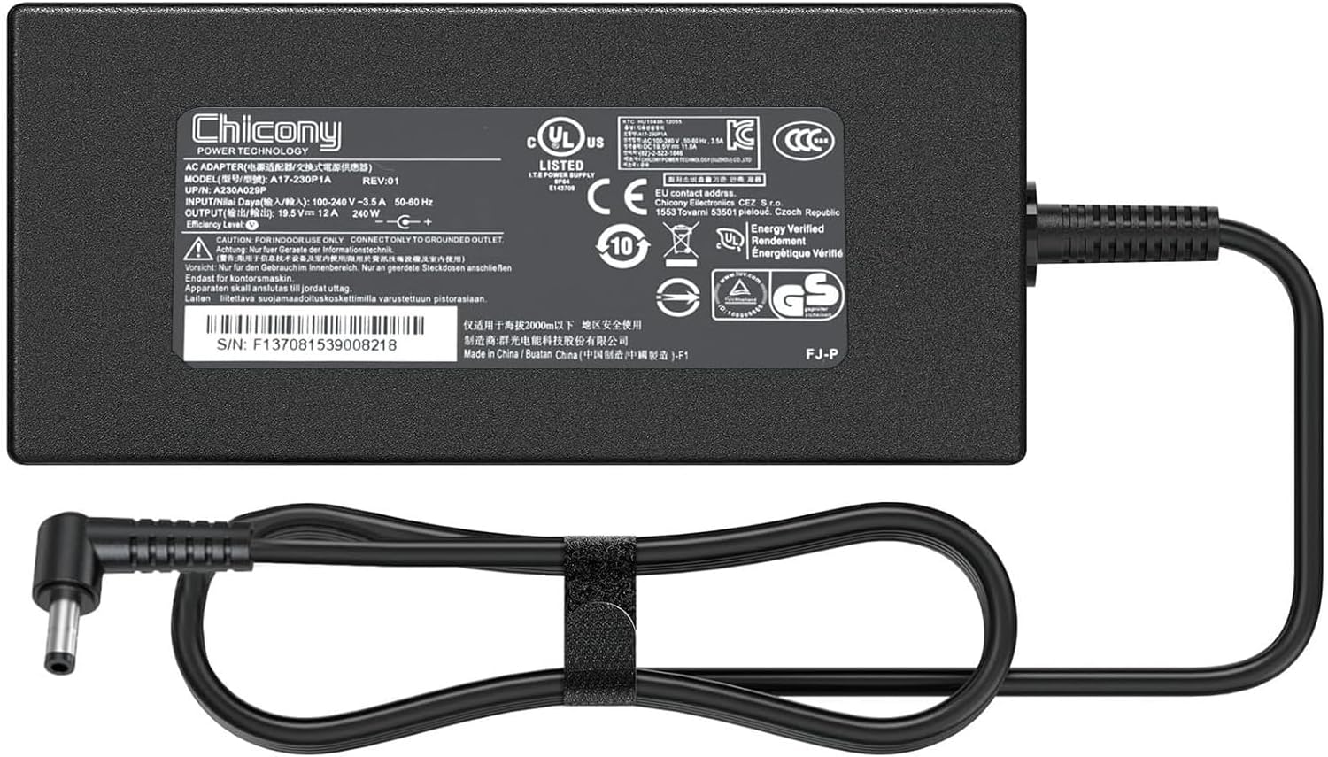 240W Laptop Charger for MSI Katana GF66 GF76 GL66 GL76 Stealth 14 14Studio Creator M16 CreatorPro M16 M17 Sword 15 17,20V/12A AC Adapter for MSI Delta 15 A5EFK 15001 Crosshair 17 15S Word 15