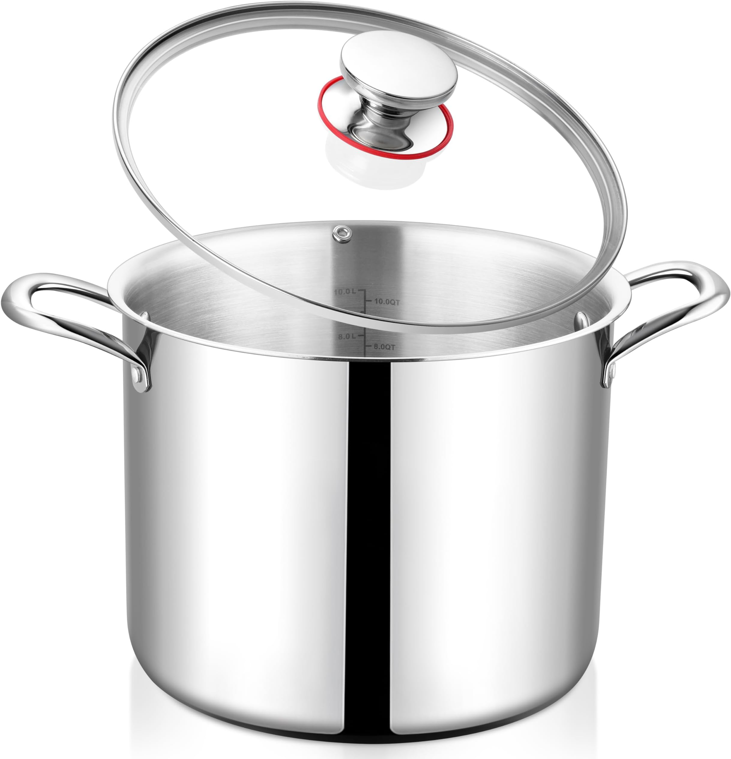 12QT Large Stainless Steel Stock Pot with Lid Tri-ply Cooking Soup Stockpot
