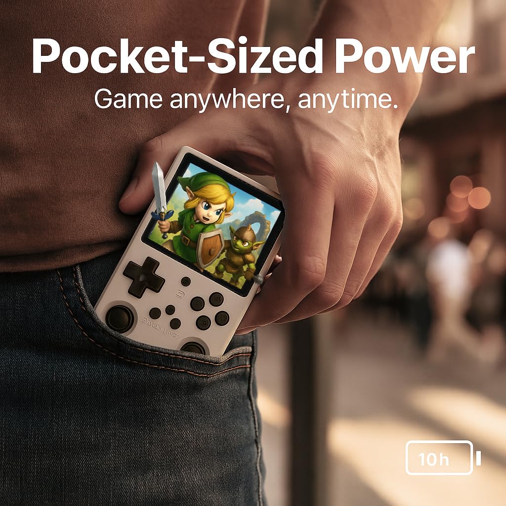 uMadeUs R40s Pro Handheld Gaming Console – 30,000+ Classic Video Game Collection – New Retro Arcade System With 256gb Sd Card - 3.5" Screen - Portable Player PSP, DS, GBA, PS1, MAME (Purple)