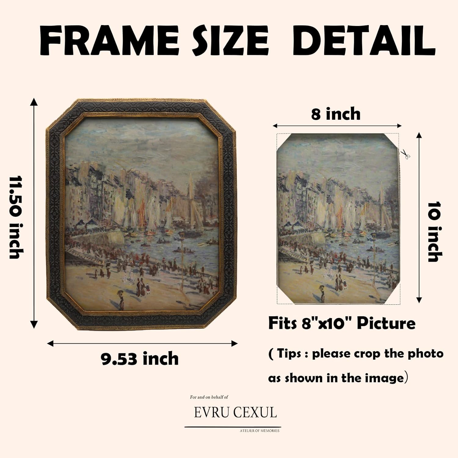 8x10 Vintage Picture Frame - Elegant Antique Frames 8x10 With Glass Front, Fancy Ornate Antique Bronze Gold Frame 8 X 10 For Tabletop And Wall Mounting, Victorian Photo Frames For Walls Hanging