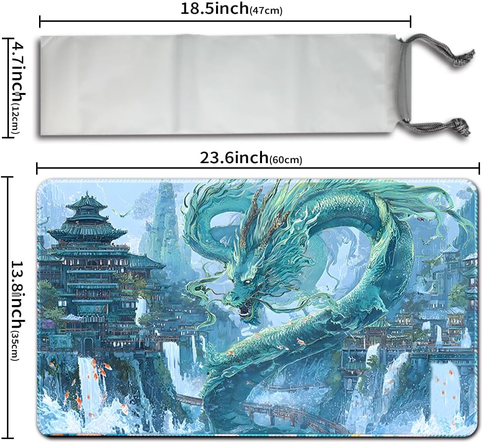MTG Premium XXL Gaming Mat (60 x 35 cm) - High-Resolution Fantasy Design - Non-Slip Rubber Mat for TCG/CCG/MTG (No Zone, mtg50-2)