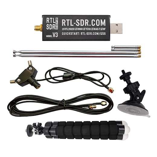 RTL-SDR Blog V3 R860 RTL2832U 1PPM TCXO HF Bias Tee SMA Software Defined Radio with Dipole Antenna Kit