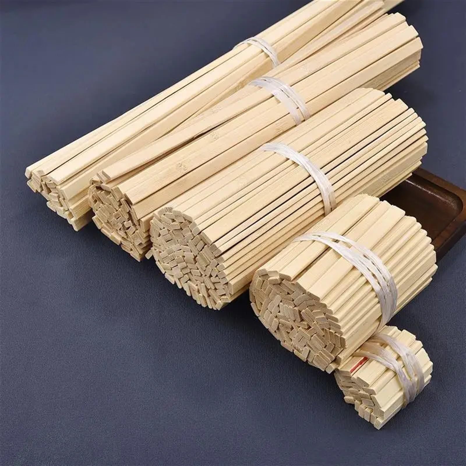 Bâtonnets en Bois fabriqués à la Main, Lot de 60 rondelles Plates 5 à 50 cm for Loisirs créatifs, modélisme, Fabrication Meubles et Outils menuiserie(400X10X4mm)