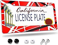 Vista 8 de Marco de matrícula patriótico, marco de matrícula retro con bandera estadounidense, marcos decorativos de aluminio para placa de matrícula de metal