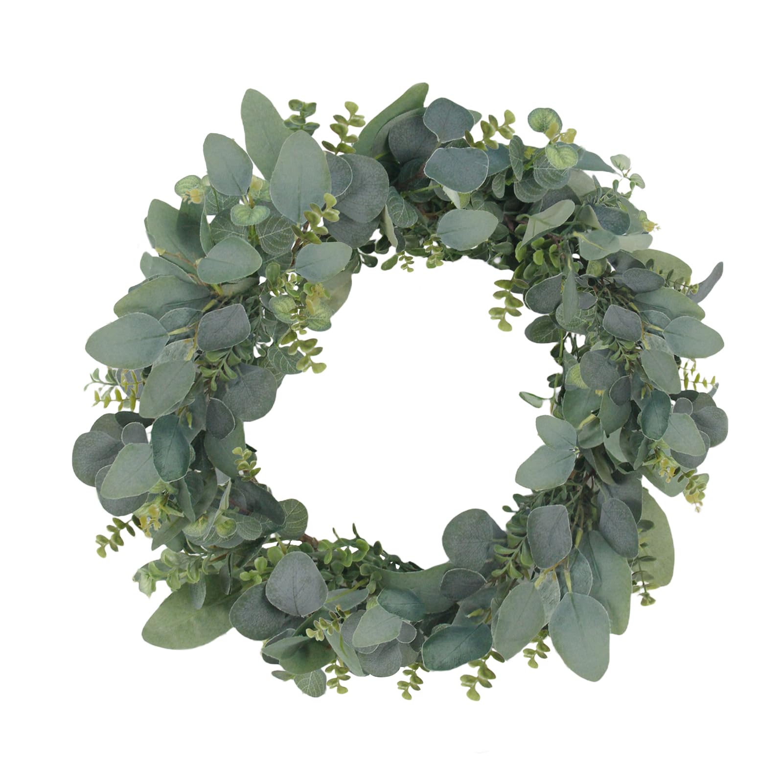 Goviraye 24 Inch Artificial Eucalyptus Wreath for Front Door, 60cm Faux Greenery Wreath with Mixed Eucalyptus Leaves, Farmhouse Door Wreath for Indoor Outdoor All Season Home Decoration