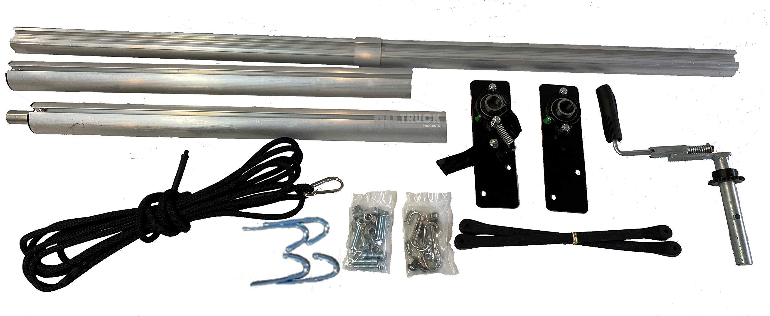 Premium EZ-MOUNT - Kit Rullo Manuale Per Telone Da Camion E Rimorchio, Regolabile Da 152 A 264 Cm, Con Manovella E Blocco