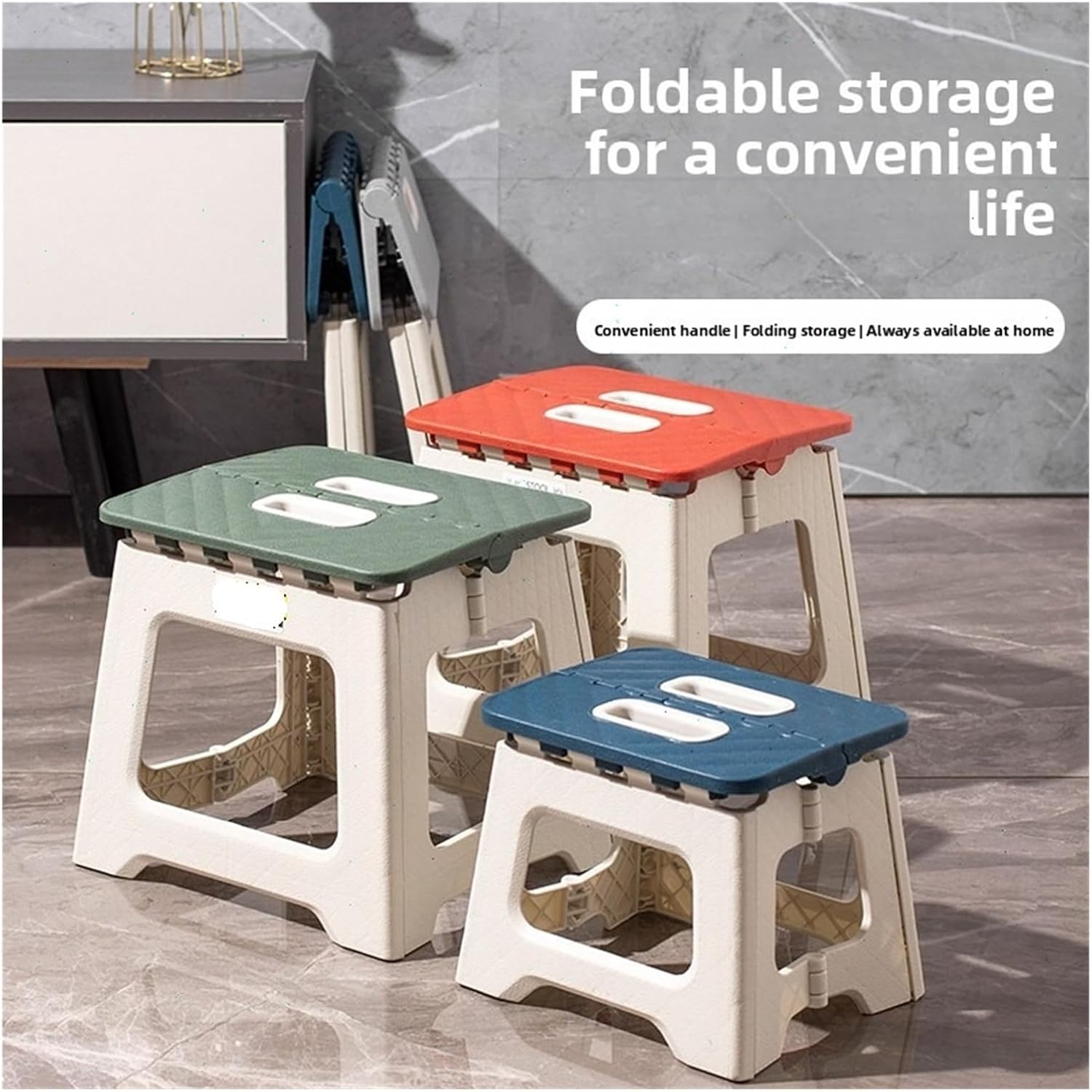 Folding Stool Chair Small Home Daily Shoe Changing(Grey)