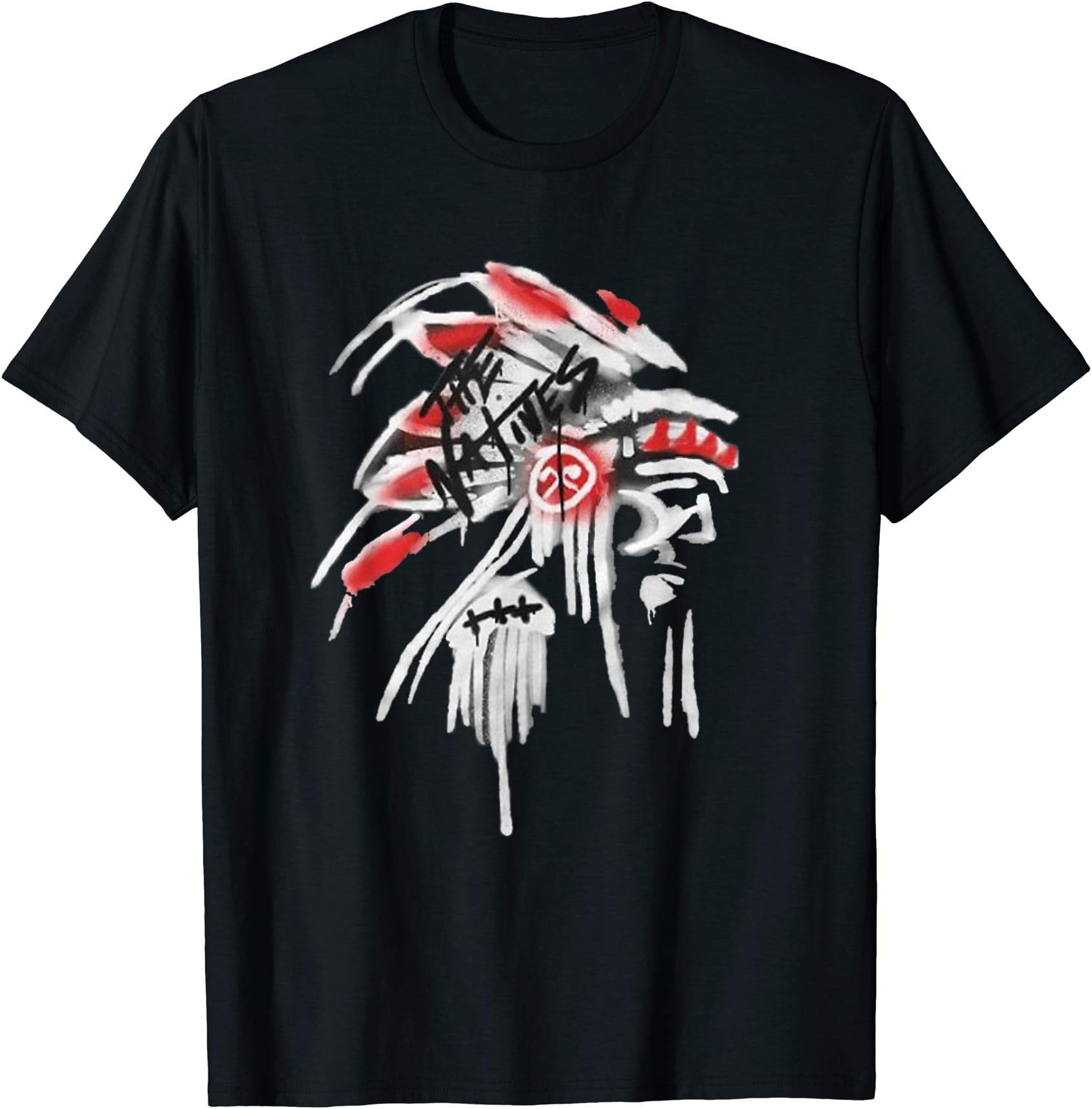 Native American Feather Headdress design Native Indian flute T-Shirt