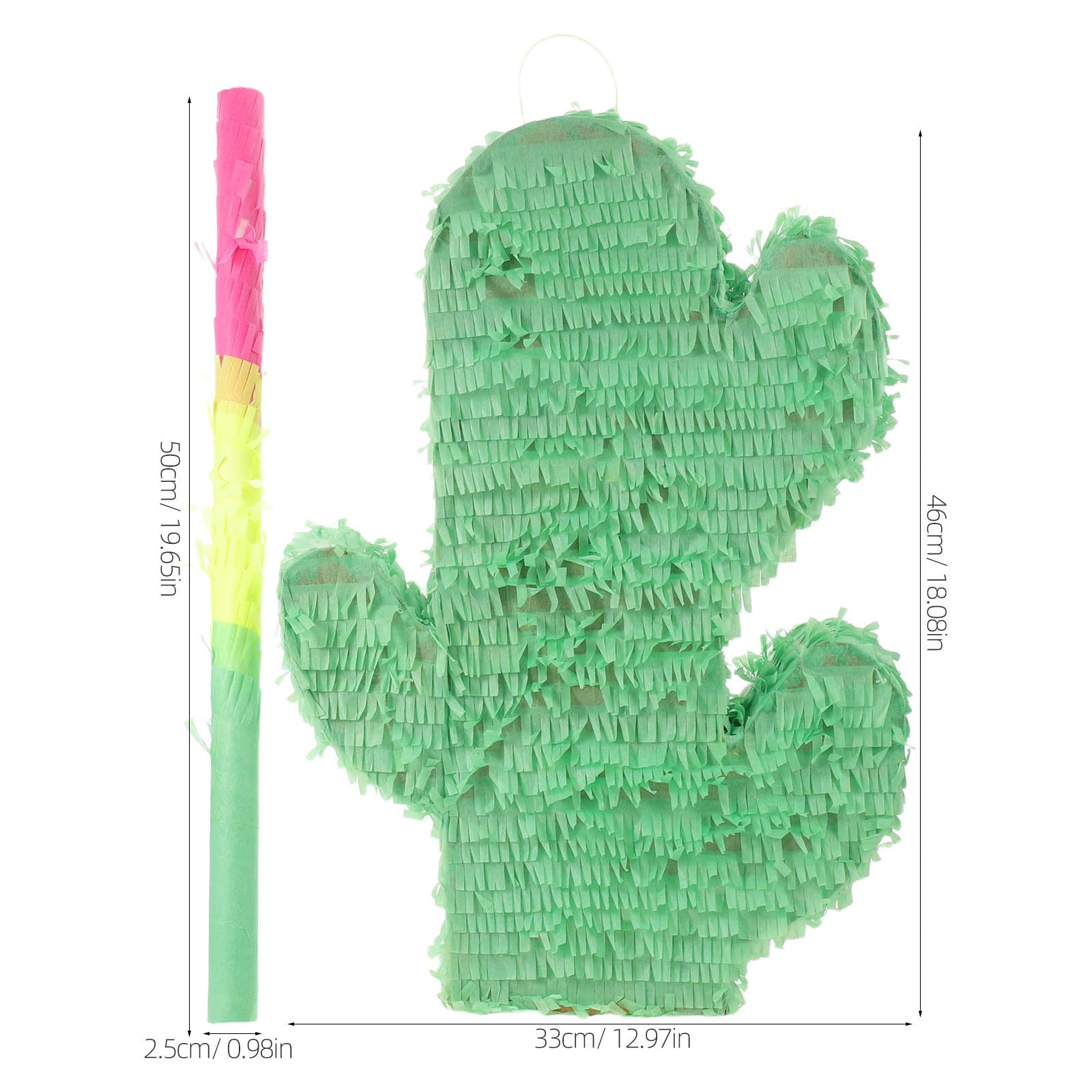 Kisangel Piñata de Cactus de Papel Verde para Celebracion Verano con Juego Interactivo y Fácil de Colgar Adecuado para Fiesta Hawaiana y Cumpleaños Infantil