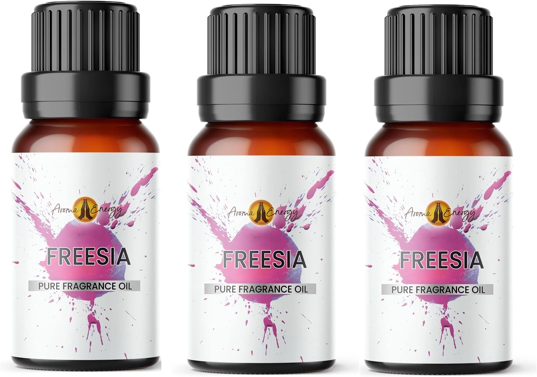 Aroma Energy | Freesia Fragrance Oil 30ml (3 x 10ml) Highly Scented Oil for Diffuser, Candles, Soap Making, Wax Melt, Slime, Perfume | Vegan, Made in UK