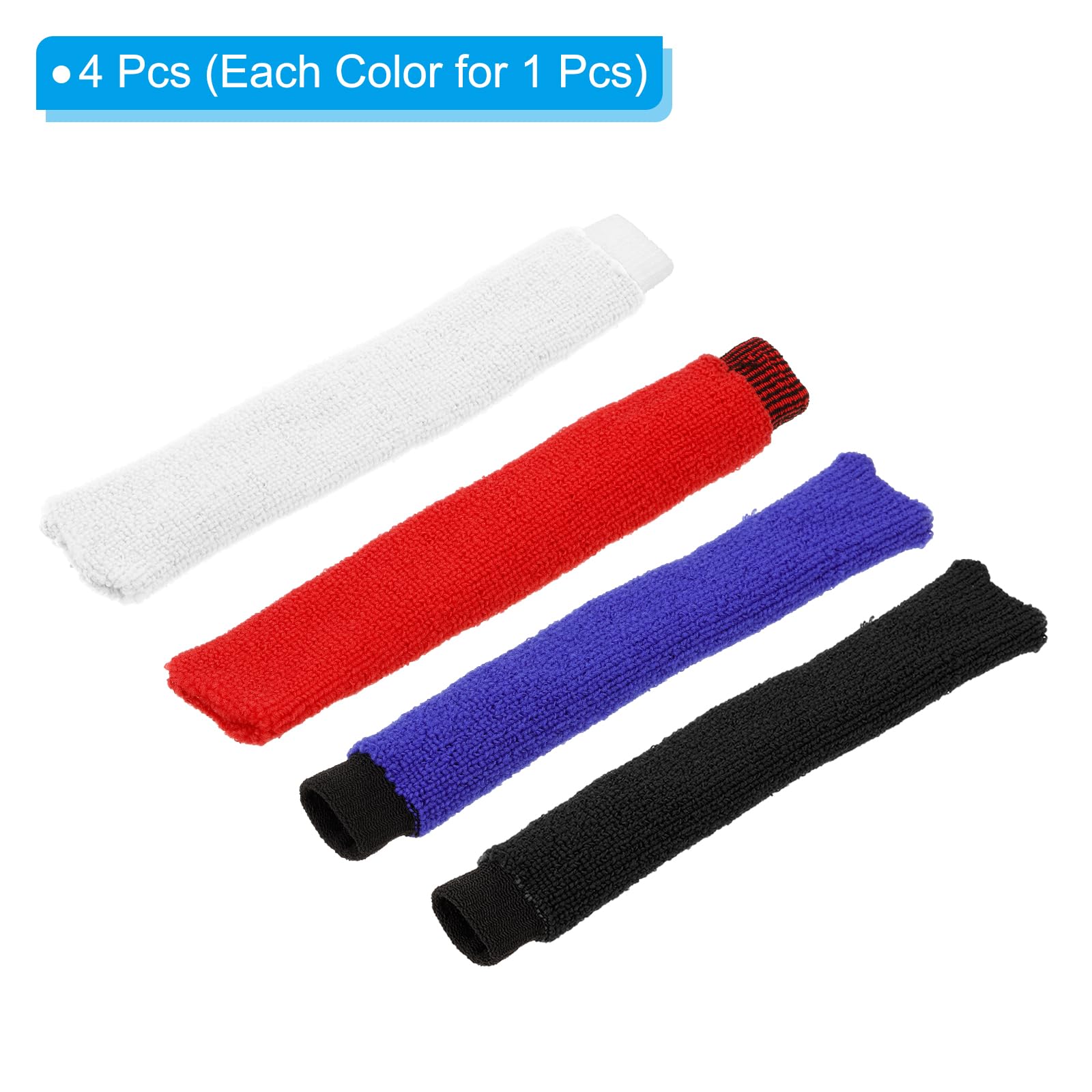 4 Poignées De Raquette De Badminton Antidérapantes En Nylon – Lot De 4, Noir & Blanc, Idéal Pour L'Absorption De La Transpiration
