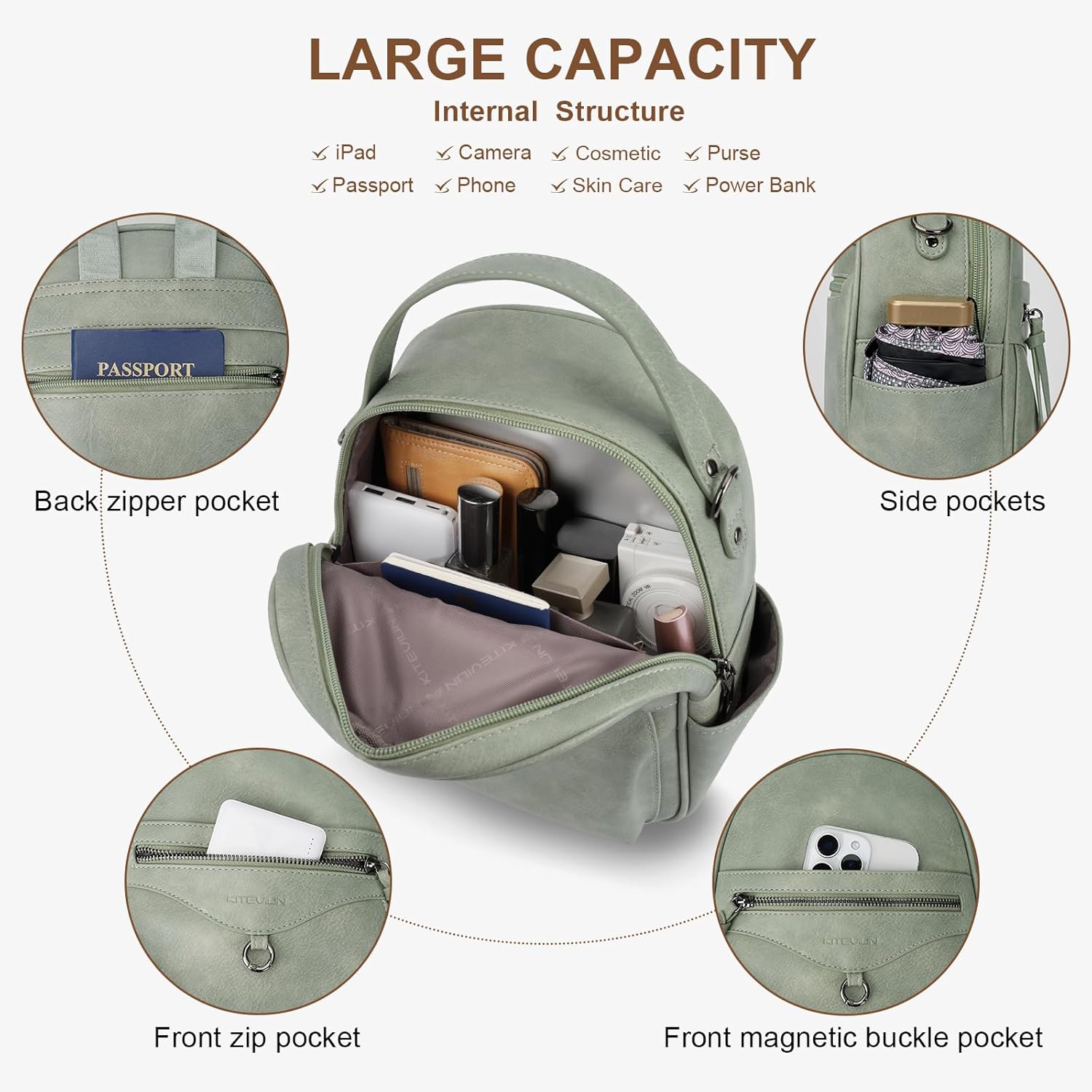 Mini Backpack Purse for Women Fashion Cute Small Travel Backpacks Daypacks Shoulder Handbag - Image 4