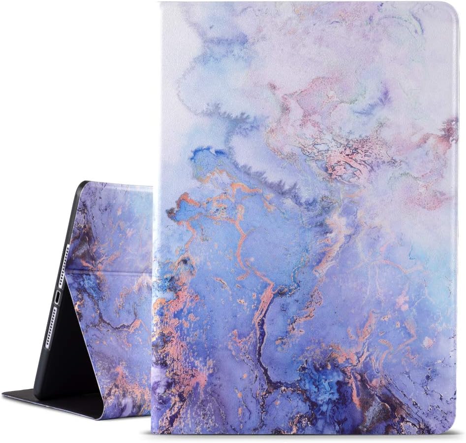 Ipad Case 9.7 Inch 2017 2018 / Ipad air 1 Case/Ipad Air 2 Case, Vimorco Apple Ipad 6th / 5th Generation Cover with Auto Wake/Sleep, Premium Leather Folio Stand Cover, Blue Quicksand Marble