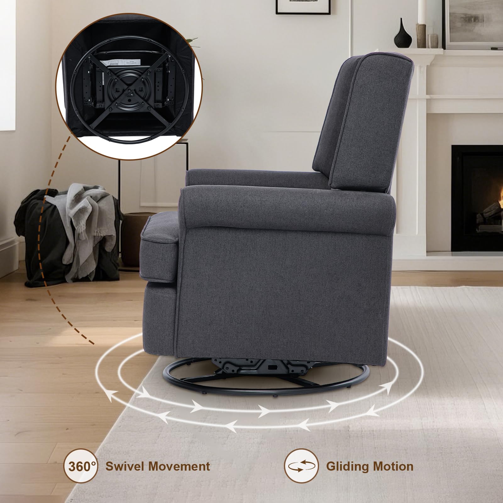 Amazon.co.jp: GarveeHome 回転式グライダーロッキングリクライニング