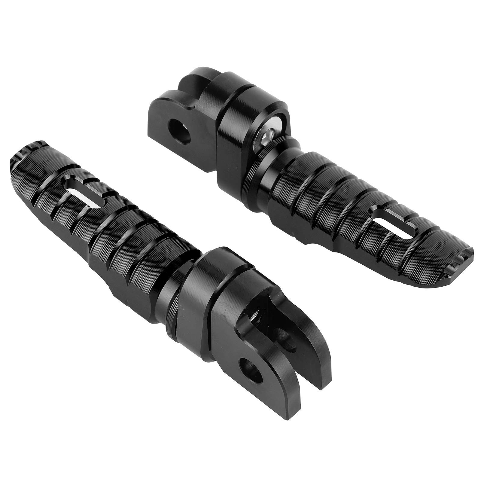 Coppia pedane anteriori moto in lega di alluminio anteriore sinistra destra adatta per Yamaha MT‑03 MT‑25 MT‑07 MT‑09 R3 XJ6(Nero)