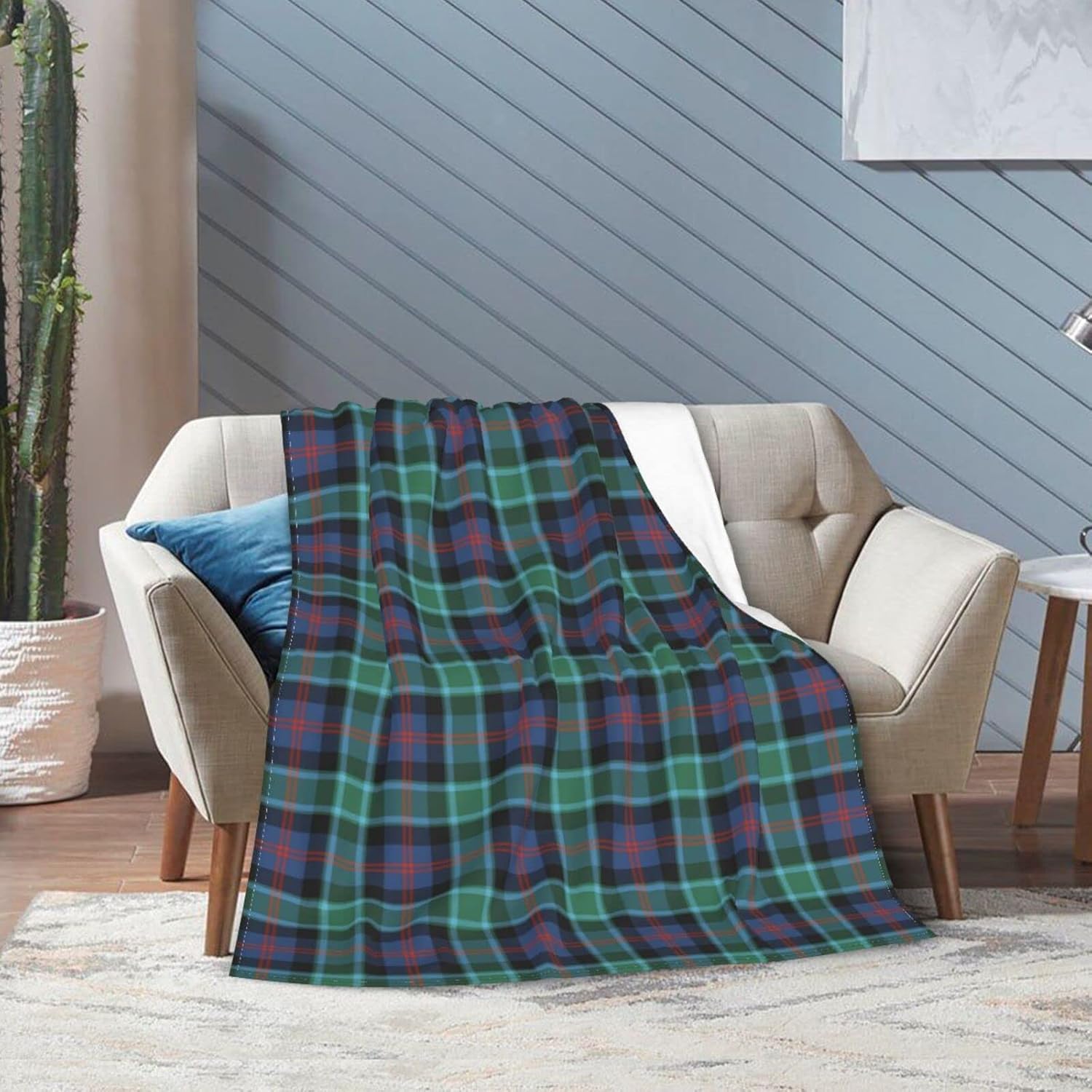 Flannel Throw Blanket Scottish Clan MacTaggart Tartan Ultra Soft, Lightweight, Versatile for Bed, Sofa, and Home D¨¦cor - Ideal for Men, Women, and Kids 80"x60"