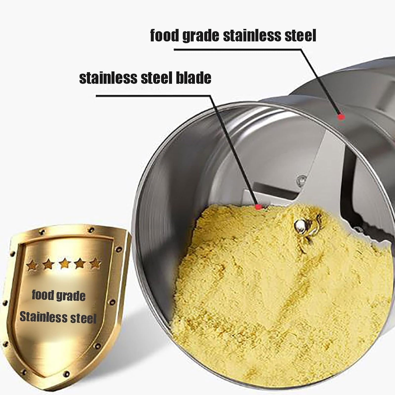 Molinillo De Café Portátil, Molino De Granos Eléctrico De Acero Inoxidable De 300g Con Cubierta Protectora Transparente, Pequeña Máquina Trituradora Doméstica Para Condimentar Maíz, Chile, Pimienta
