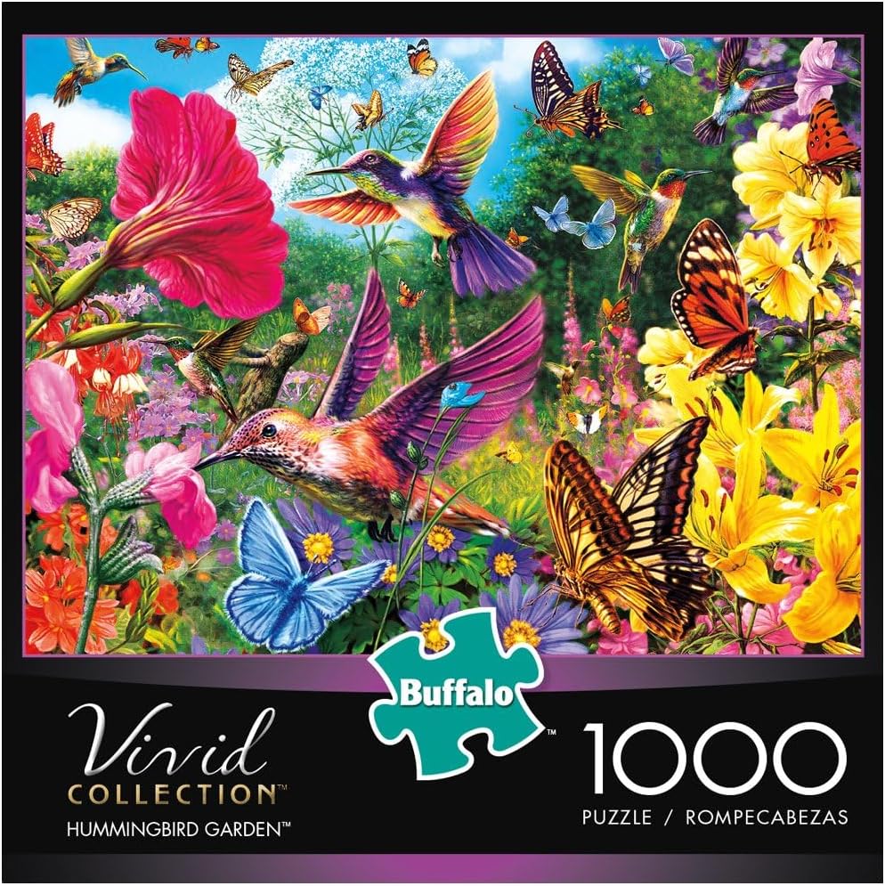 Buffalo Games Hummingbird Garden Jigsaw Puzzle from The Vivid Collection, 1000 Piece