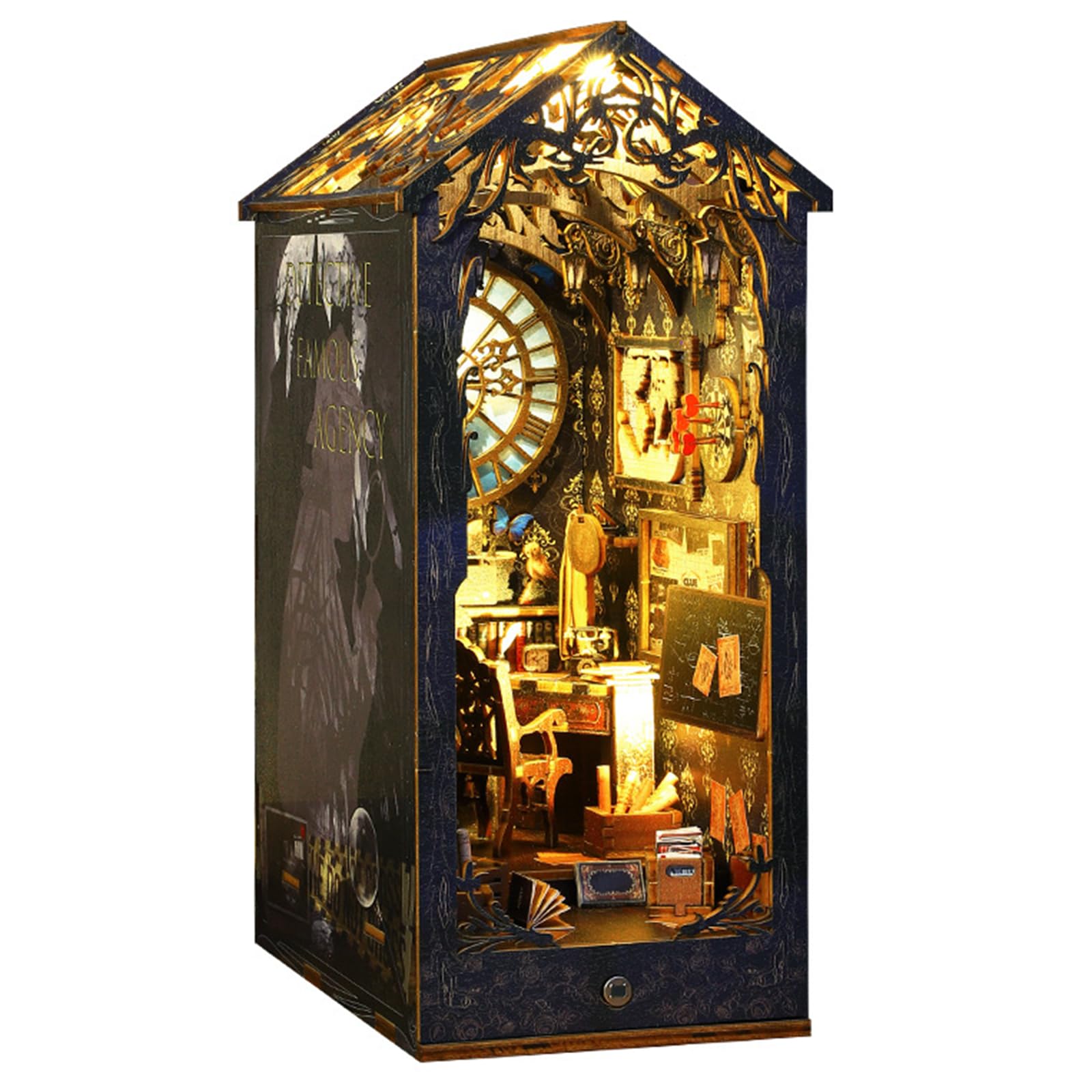 Fublazeze DIY Hut Detective Club 3D Three -Dimensional Assembly Book Establish A House Micro -Shrinking Model Building Toys.