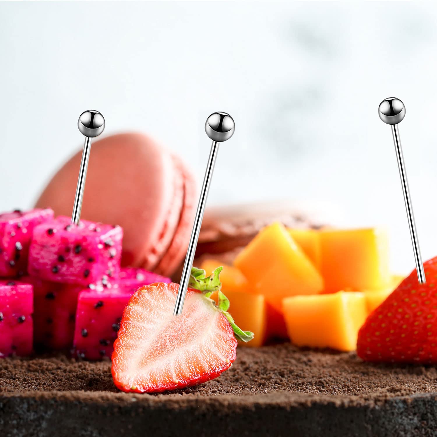 10 Pack Toothpick Reusable Cocktail Skewers Metal Cocktail Pick For Fruit | UK