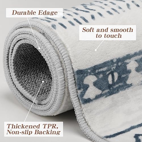 Miniatura 9 de Alfombras de 5 x 7 pies para sala de estar, alfombras antideslizantes lavables, grandes, modernas, suaves, para dormitorio, decoración de enrejado,