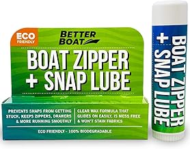 Zipper Wax Zip Lube - Marine Grade Zipper Lubricant Stick and Tool for Boat Canvas, Bimini Snaps, Metal Zippers, Jackets, Coolers, Vinyl Panels, Wetsuits, Drysuits - No Oil Mess